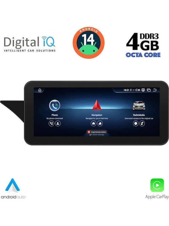 Digital IQ Car Audio System for Mercedes-Benz E Class C207 2012-2014 Bluetooth USB AUX WiFi GPS Apple CarPlay Android Auto with 10.25" Touch Screen