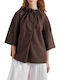 Women's Cotton Blouse Brown M6EA34 883