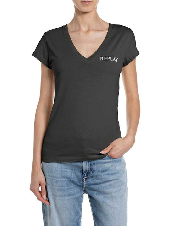 Replay Damen T-Shirt Schwarz