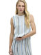 Damen Bluse Baumwolle Ärmellos Multi