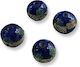 Murano Beads Round 14mm Blue Floral Pattern – Hole 1.5mm Pack of 4 Pieces