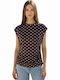 Women's Sleeveless Polka Dot Brown Top