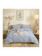 Cokitex Marta Pansy Set Bed Sheets Super King 230x260cm Denim 4 Pieces