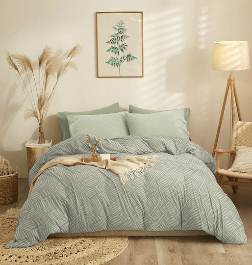 Cokitex Marta Marty Super-Double Bed Sheet Set 4 Pieces 230x260cm Sage