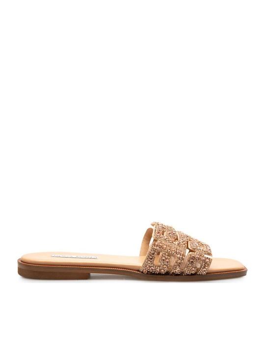 Sofia Manta Leather Women's Flat Sandals Rose Gold