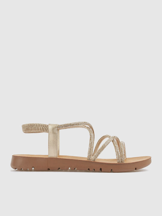 Verde Women's Flat Sandals Gold