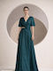 Maxi Evening Dress Petrol Blue