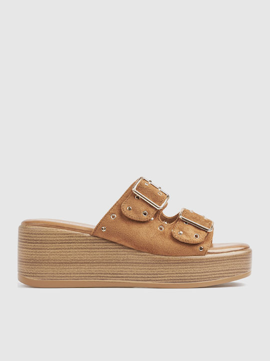 Summer Women's Platform Sandals in Slipper Style Brown