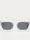 Cosselie Nice Unisex Sunglasses with Transparent Horn-Rimmed Frame and Transparent Polarized Lens