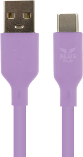 Blue Eagle Be-dcac-11 Silicone Data Cable Usb-a - Type-c 1m Purple