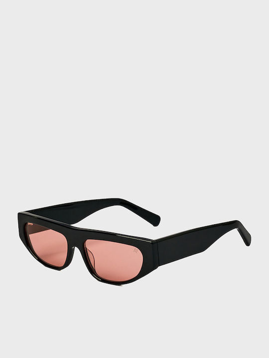 AV Sunglasses Damen Sonnenbrillen mit Rosa Horn umrandetem Rahmen und Rosa Gläser