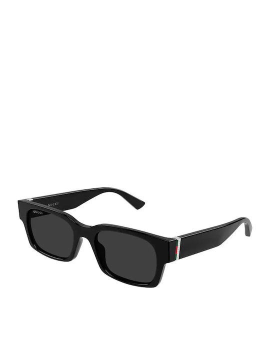 Gucci Men's Sunglasses with Black Horn-Rimmed Frame and Grey Lens gg2084s 001