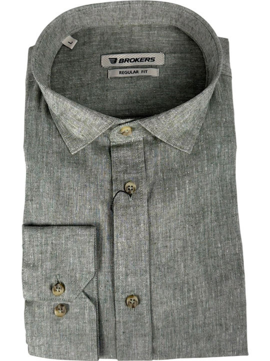 Brokers Jeans Κοντομάνικο Λινό Πουκάμισο σε Καν...