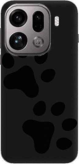 Oppo Find X9 Pro Paws Black Colored Silicone TPU Case