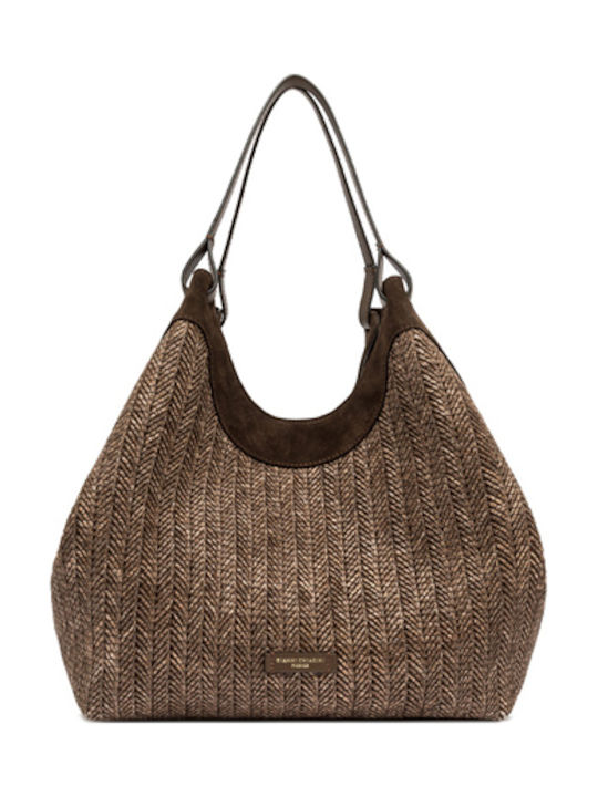 Rattankleine Damen Handtasche Braun