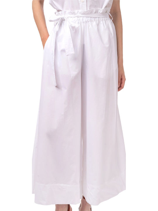 MY T Γυναικείο Υφασμάτινο Παντελόνι White