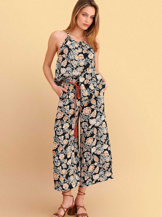 Γυναικεία Ζιπ Κιλότ Floral Μαύρο