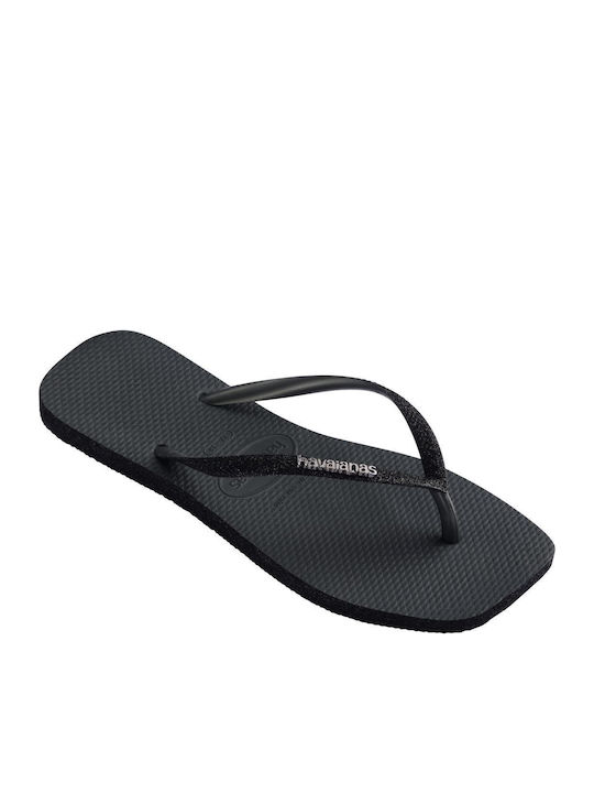 Havaianas Slim Square Sparkle Чехли В Черен Цвят