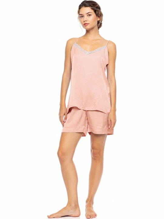 Pink Label Καλοκαιρινό Babydoll Peach Pink