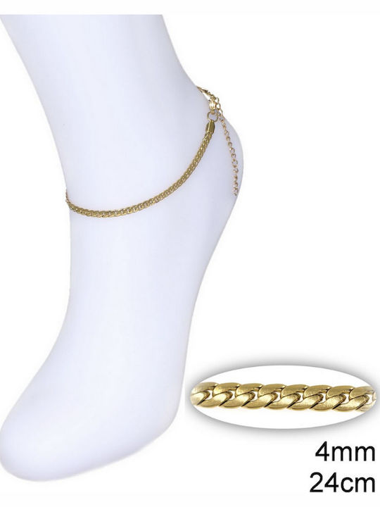 Silver And More Gold Plated Steel Anklet Chain 24cm