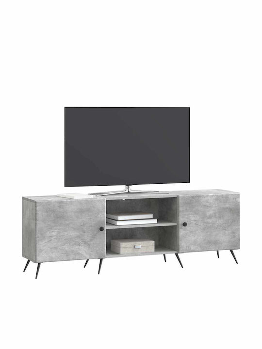 TV Stand Metal & Wood Concrete Grey W150xD31xH50cm
