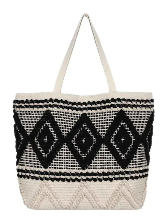 FMS Boho Geantă De Plajă Din Material Textil Bej