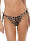 Cat Bikini Slip με Κορδονάκια Brown