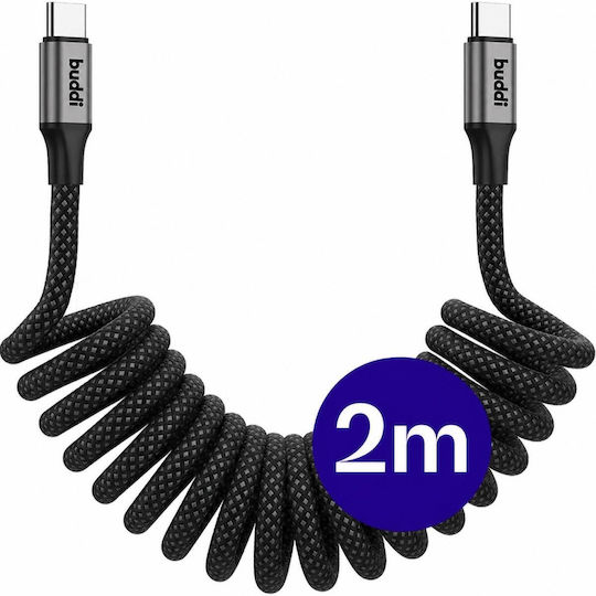 Buddi Flex USB 2.0 Кабел USB-C Мъжки - USB-C 60W Черен 2m