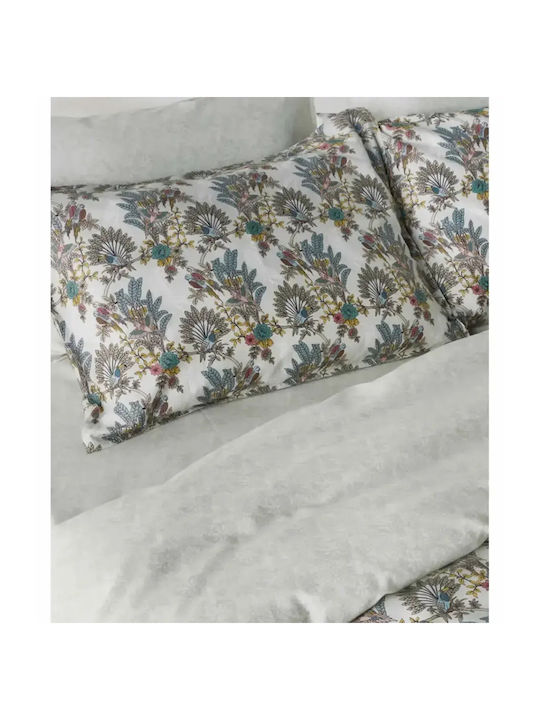 Kentia Σετ Παπλωματοθήκη Βαμβακοσατέν 220x240cm Υπέρδιπλη με 2 Μαξιλαροθήκες Parrot Parrot
