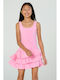 Girls Sleeveless Dress Pink