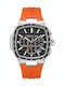 Cerruti Men's Chronograph Battery Watch with Orange Rubber Strap