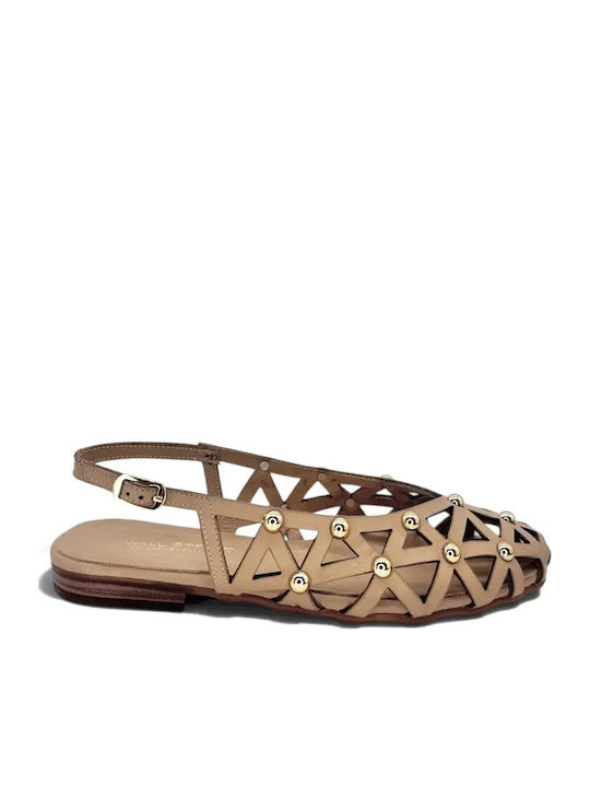 Wall Street Leather Sandals Beige