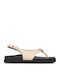 Damen Flache Sandalen Beige