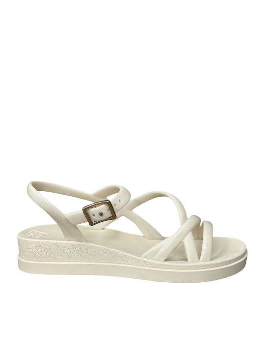 Zaxy Women's Flat Sandals Flatforms Ecru