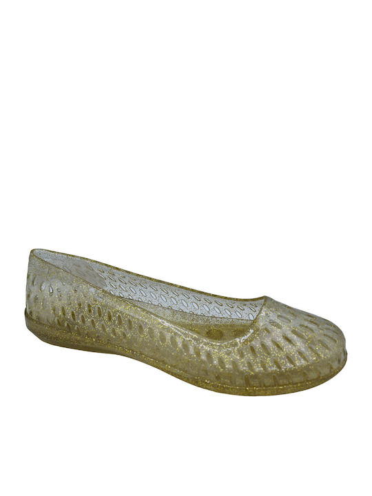 Women's Beach Shoes Adams Rubber Gel Gold Glitter
