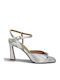 Damen Sandalen Silber Leder