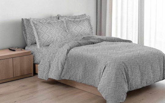 Linea Home 263 Module Cearceafuri De Pat Cu 1 Față De Pernă Super Dublu 220x260cm Gri 4 Bucăți
