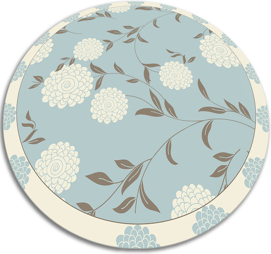 Tulup Runde Küchenmatte Blau Fleckenabweisend 120 cm
