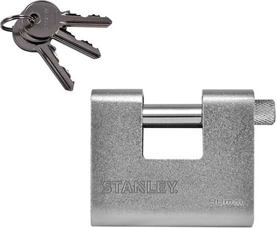 Stanley Messing Vorhängeschloss mit Schlüssel 90mm Silber