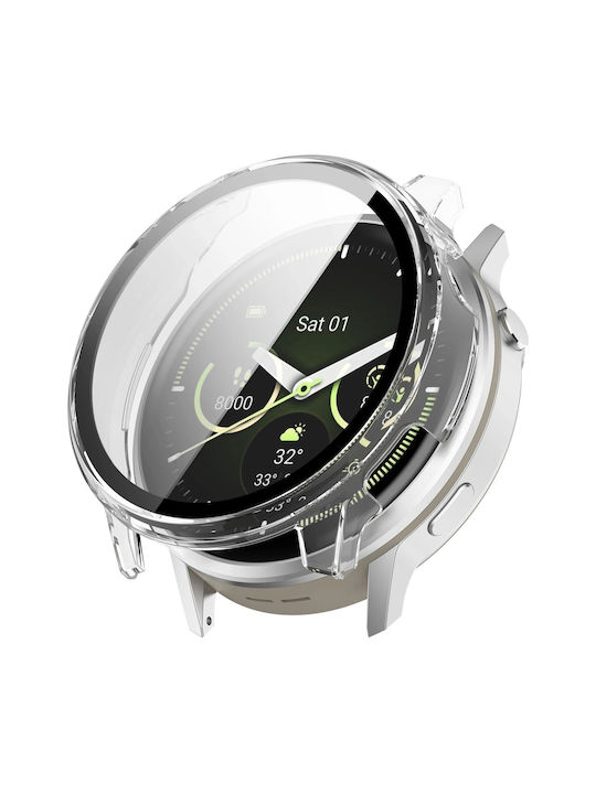 Bizon Husă Plastică cu Sticlă Călită în Culoare Transparentă pentru Garmin Venu 4 41 mm
