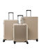 Nautica Hard Travel Suitcases Gold with 4 Wheels Set 3pcs