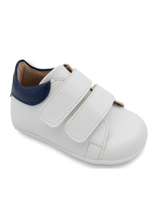 Gorgino Christening White Sneakers B101-White-Blue