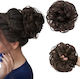 Synthetic Hair Synthetic Clip-in Bun Ponytail Wavy Dark Brown