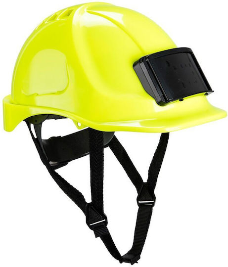 Portwest PB55YE Construction Site Work Helmet with Earplugs Yellow