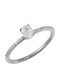 Single Stone Ring From 18K Gold With Diamond