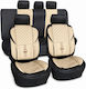 Set Car Seat Covers 11 Pieces 5 Seats Beige Black Pvc & Sponge