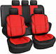 Car Seat Covers Set 11 Pieces 5 Seats Red Black Pvc & Sponge