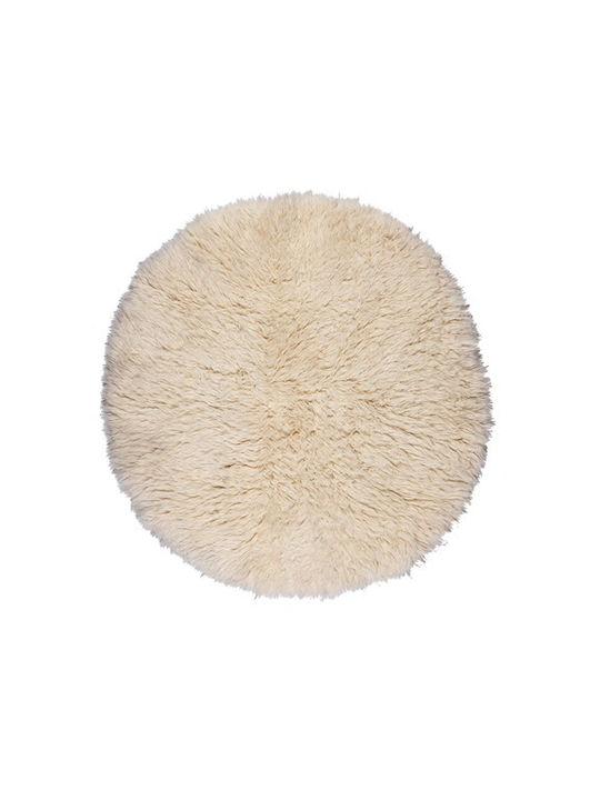 Biokarpet Flokati Натурален Кръгъл 1700гр-90x90