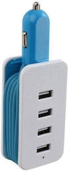 Clip Sonic Φορτιστής Αυτοκινήτου με Θύρες 4xUSB-A