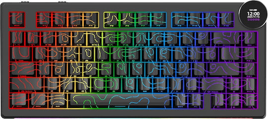Ajazz AK820 V2 Pro Ασύρματο Gaming Πληκτρολόγιο 75% με RGB φωτισμό (Αγγλικό US)